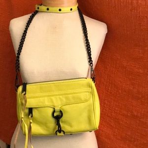 REBECCA MINKOFF neon yellow cross-body bag